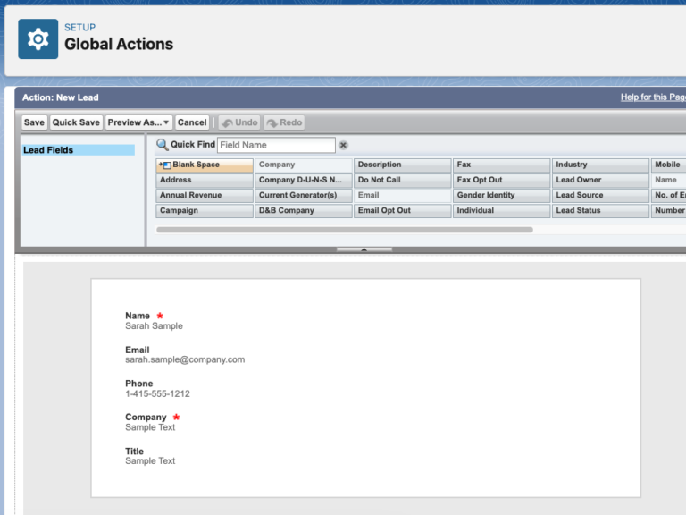 How to Create Records With Global Actions in Salesforce | Salesforce Ben